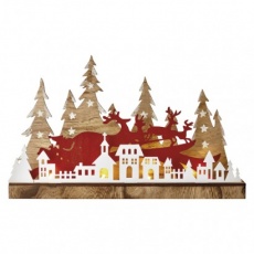 LED vánoční městečko, 45×28cm, 2× AA, vnitřní, teplá bílá LED vánoční městečko, 45×28cm, 2× AA, vnitřní, teplá bílá