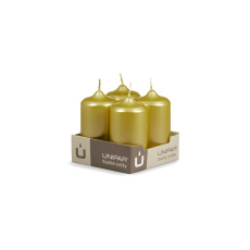 Svíčka adventní - METAL M30 Cylinder 40x80 mm - 4 ks zlatá Svíčka adventní - METAL M30 Cylinder 40x80 mm - 4 ks zlatá
