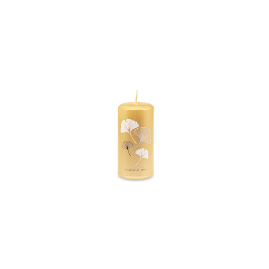 Svíčka Ginkgo Luxury Pillar 50 x 100 mm - zlatá metalíza