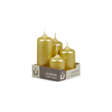 Svíčka adventní - METAL M30 Cylinder Cascada - 4 ks zlatá Svíčka adventní - METAL M30 Cylinder Cascada - 4 ks zlatá