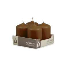 Svíčka adventní -  MAT N19 Cylinder 60x90 mm - 4 ks hnědá