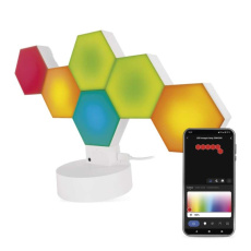 GoSmart LED stolní lampa Hexagon bílá, 6 dílů, RGBIC stmívatelná, WiFi GoSmart LED stolní lampa Hexagon bílá, 6 dílů, RGBIC stmívatelná, WiFi