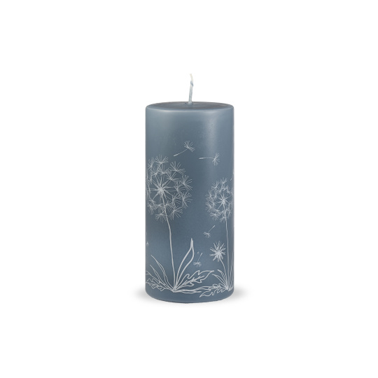 Svíčka Dandelion Pillar 70 x150 mm - modrošedá