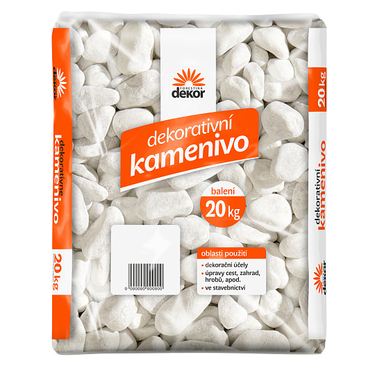 Mramor bílý valoun 40-60 mm - 20 kg (cena bez slev)