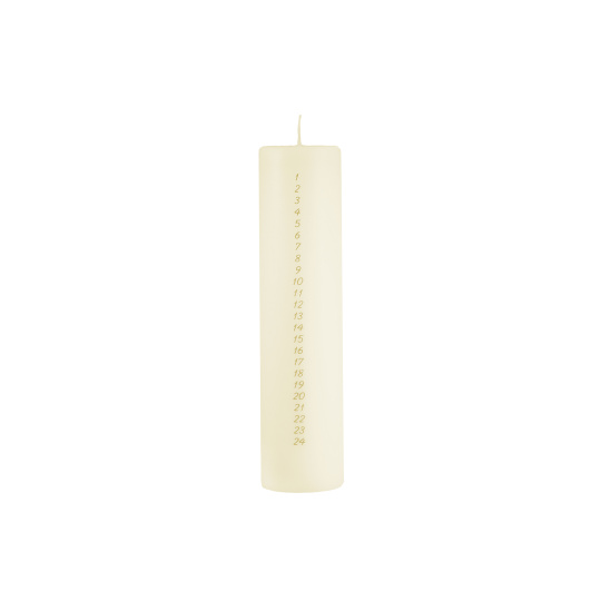 Svíčka adventní Calendar Ivory Pillar 60 x 250 mm - krémová