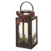 LED dekorace – vánoční lucerna se svíčkou černá, 20 cm, 3x AAA, vnitřní, vintage