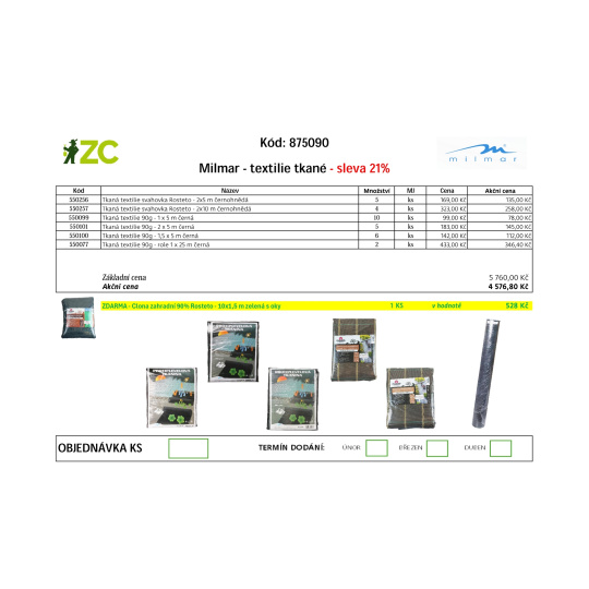 KD Displej - Milmar - textílie tkané