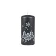 Svíčka vánoční Winter Forest Pillar 70 x 150 mm - antracitová