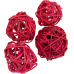 Dekorace - Lata Ball 4 cm - červený 50 ks