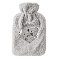 Termofor guma /polyester glitte srdce 1,6L šedá