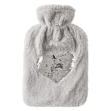 Termofor guma /polyester glitte srdce 1,6L šedá Termofor guma /polyester glitte srdce 1,6L šedá
