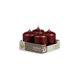 Svíčka adventní -  METAL M47 Cylinder 50x70 mm -  4 ks bordo