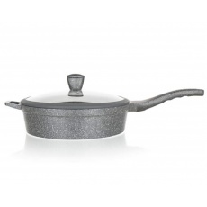 BANQUET Pánev hluboká s nepřílnavým povrchem a stříkaným dnem GRANITE 28 cm, poklice BANQUET Pánev hluboká s nepřílnavým povrchem a stříkaným dnem GRANITE 28 cm, poklice