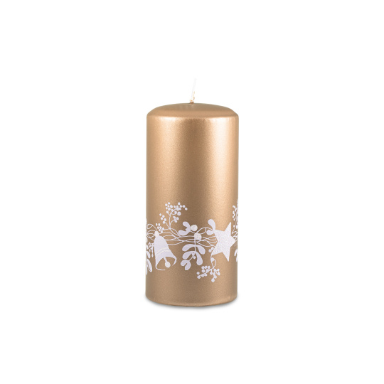 Svíčka vánoční  Festive Flare Pillar 70 x 150 mm - zlatá metalíza