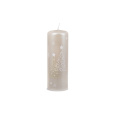 Svíčka vánoční Snowing Pillar 70 x 200 mm - stříbrná