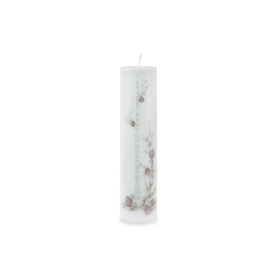 Svíčka adventní Calendar Pine Pillar 60x250 mm - bílá