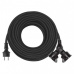 Venkovní prodlužovací kabel 25 m / 2 zásuvky / černý / guma / 230 V / 1,5 mm2