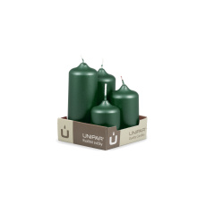 Svíčka adventní -  METAL M133 Cylinder Cascada -  4 ks zelená
