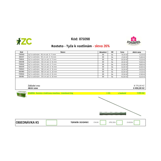 KD Displej - Rosteto - tyče k rostlinám
