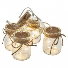 LED girlanda – 5× skleničky, 3× AA, teplá bílá, časovač LED girlanda – 5× skleničky, 3× AA, teplá bílá, časovač