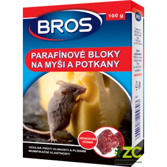 Bros - parafinové bloky na myši, krysy a potkany 100 g