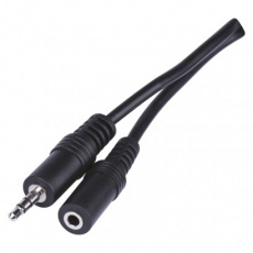 Kabel JACK 3,5mm stereo, vidlice - 3,5mm zásuvka 2,5m Kabel JACK 3,5mm stereo, vidlice - 3,5mm zásuvka 2,5m