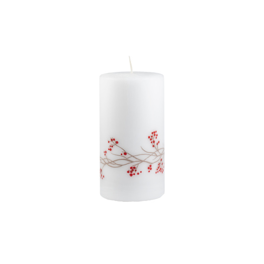 Svíčka vánoční Country Xmas Pillar 70x150 mm - bílá