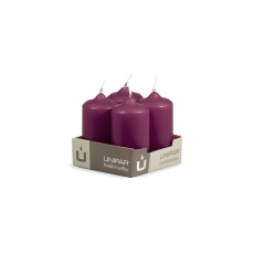Svíčka adventní -  MAT N46 Cylinder 40x80 mm - 4 ks růžová
