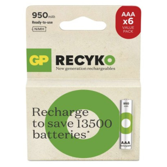 Nabíjecí baterie GP ReCyko 950 AAA (HR03) - 6ks