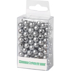 Dekorační perly - 8 mm (144 ks) stříbrné