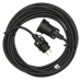 Venkovní prodlužovací kabel 15 m / 1 zásuvka / černý / guma / 250 V / 1,5 mm2