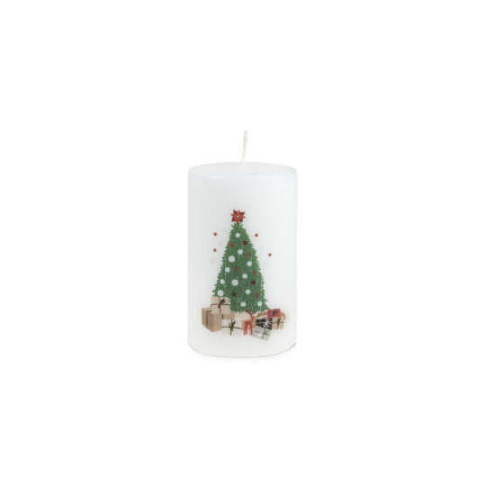 Svíčka  vánoční  Xmas Home Tree Pillar 60 x 100 mm - bílá