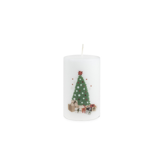 Svíčka vánoční  Xmas Home Tree Pillar 60 x 100 mm - bílá