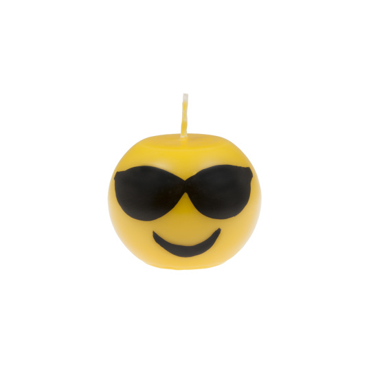 Svíčka Smiley Glasses Sphere 60x60 mm - žlutá
