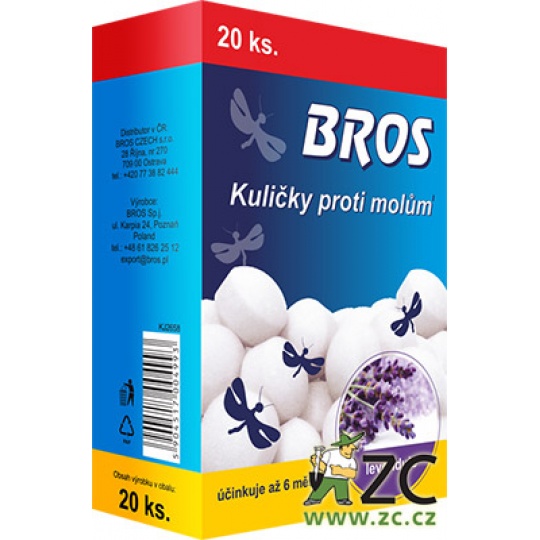 Bros - kuličky proti šatním molům s vůní levandule 20 ks