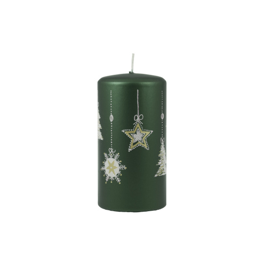 Svíčka vánoční Moments Pillar 70x150 mm - zelená