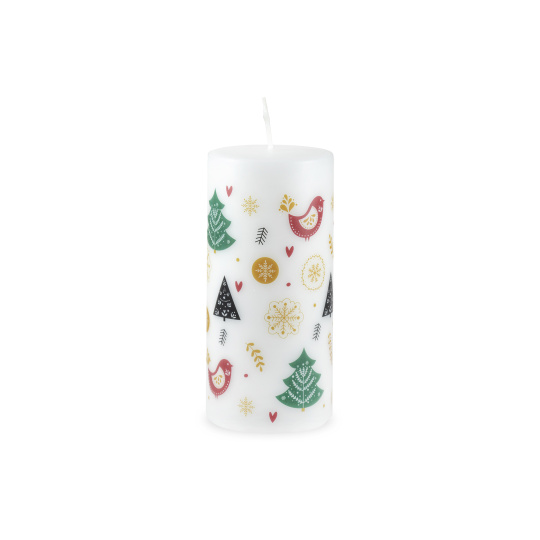 Svíčka vánoční Xmas Elements Pillar 70x150 mm- bílá