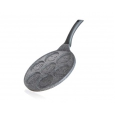 BANQUET CRYSTAL Pánev na 7 lívanců s nepřílnavým povrchem GRANITE GREY Smile 26 cm BANQUET CRYSTAL Pánev na 7 lívanců s nepřílnavým povrchem GRANITE GREY Smile 26 cm