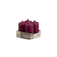 Svíčka adventní -  MAT N147 Cylinder 40x80 mm - 4 ks vínová