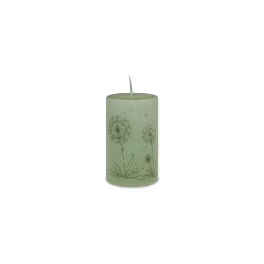 Svíčka Dandelion Pillar 60 x 100 mm - zelená