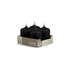 Svíčka adventní -  MAT N09 Cylinder 50x70 mm - 4 ks černá