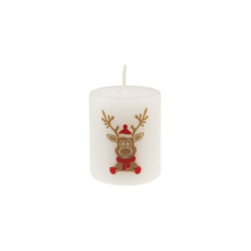 Svíčka vánoční Reindeer Pillar 50x60 mm - bílá Svíčka vánoční Reindeer Pillar 50x60 mm - bílá