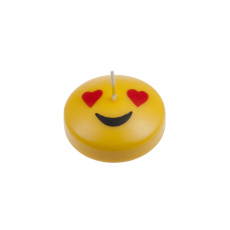 Svíčka Smiley Love 70x25 mm - žlutá Svíčka Smiley Love 70x25 mm - žlutá