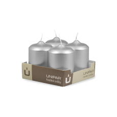 Svíčka adventní - METAL M28 Cylinder 60x90 mm - 4 ks stříbrná Svíčka adventní - METAL M28 Cylinder 60x90 mm - 4 ks stříbrná