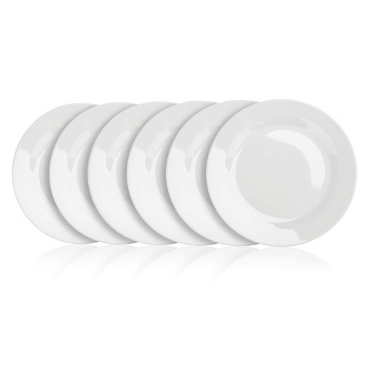 BANQUET Sada mělkých porcelánových talířů BASIC 26,5 cm, 6 ks, bílé