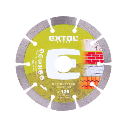 kotouč diamantový řezný segmentový - suché řezání, O 125x22,2x1,8mm
