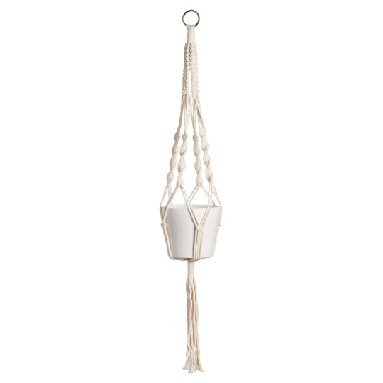 Závěs na keramické květináče 1030 - bavlna 90 cm Natural Beige