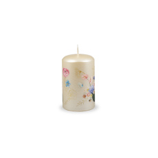 Svíčka Flower Paradise Pillar 60x100 mm - krémová metalíza Svíčka Flower Paradise Pillar 60x100 mm - krémová metalíza