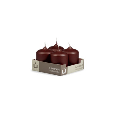 Svíčka adventní - METAL M134 Cylinder 40x60 mm - 4 ks tmavě vínová Svíčka adventní - METAL M134 Cylinder 40x60 mm - 4 ks tmavě vínová
