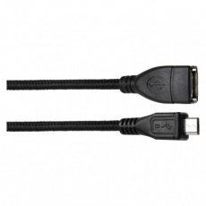 Datový OTG kabel USB-A 2.0 / micro USB-B 2.0 s funkcí redukce, 15 cm, černý Datový OTG kabel USB-A 2.0 / micro USB-B 2.0 s funkcí redukce, 15 cm, černý